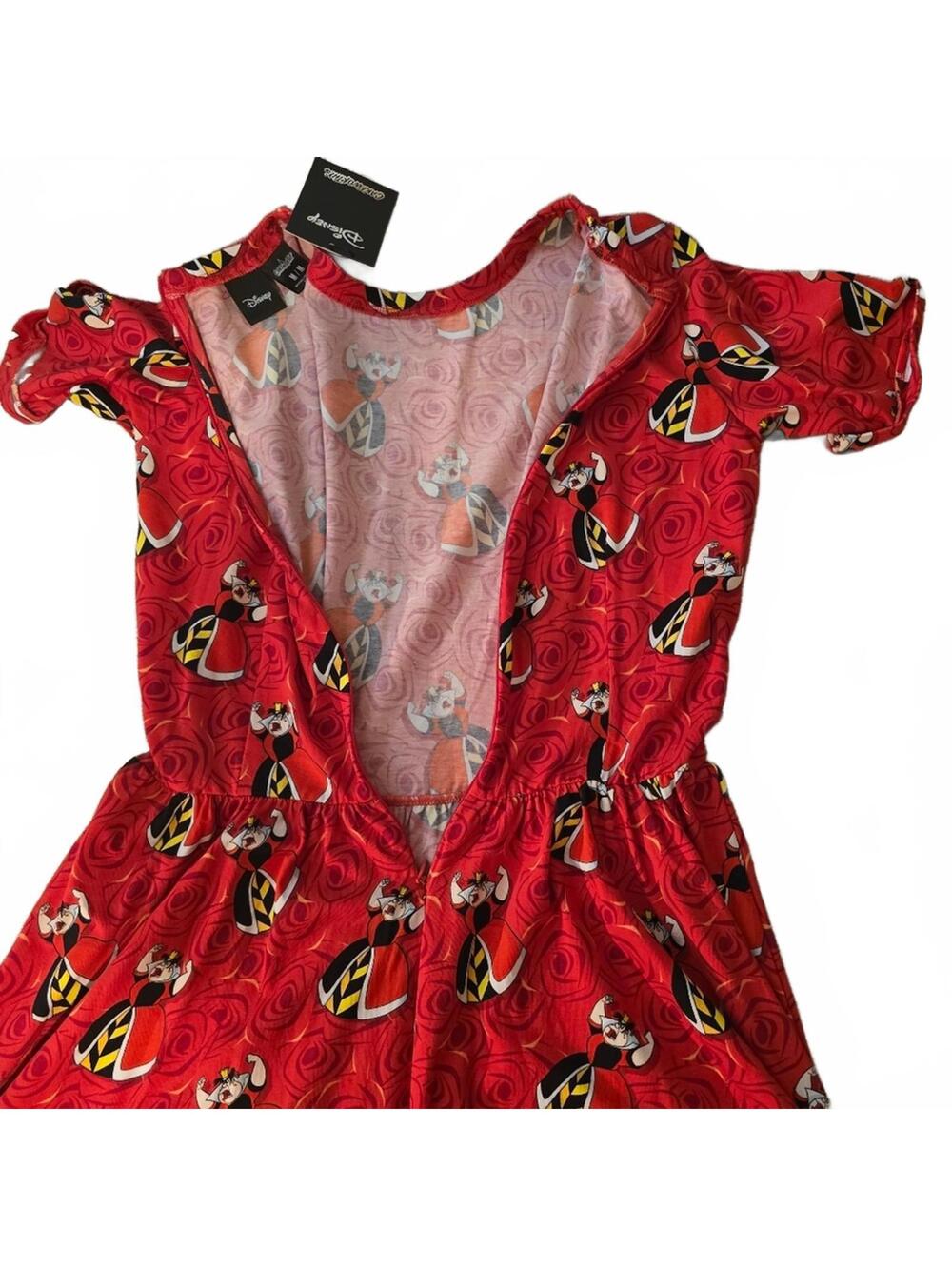 Disney x Cakeworthy Queen of Hearts Red Skater Dress Size Medium NWT - Picture 8 of 8